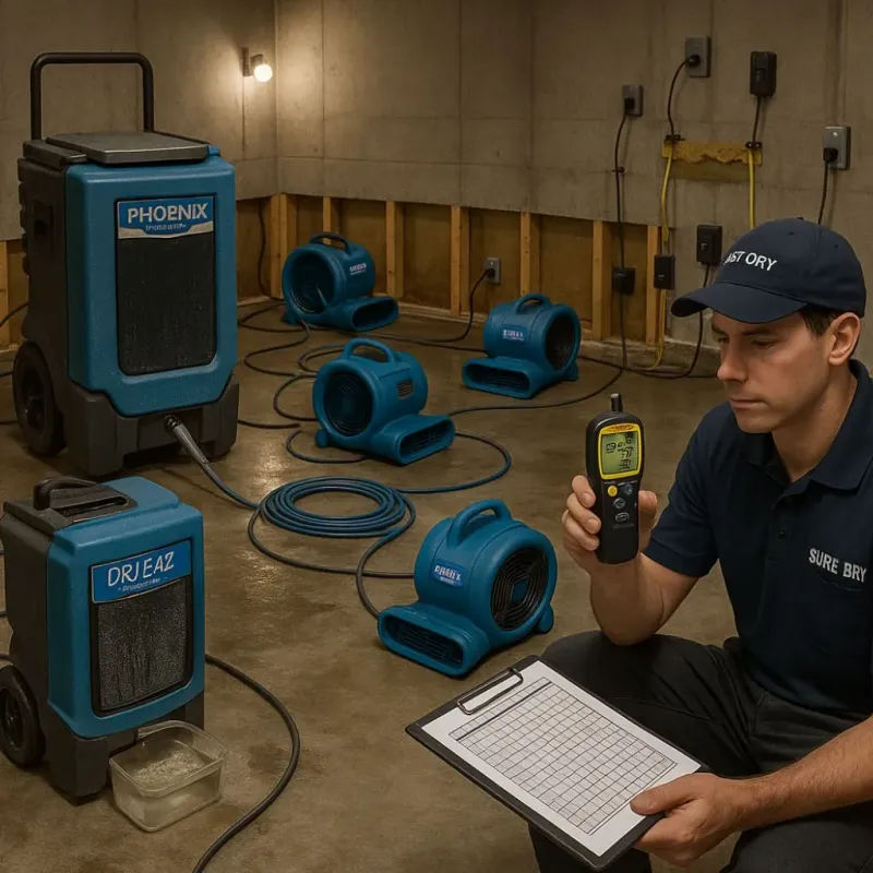 Structural Drying and Dehumidification process in Alafaya, FL